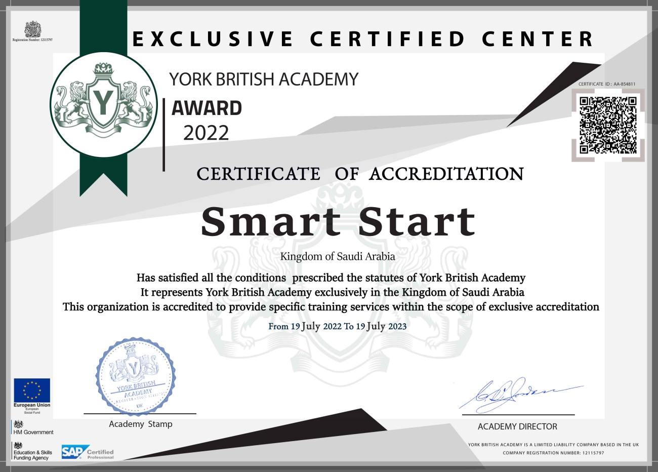 Verified certificate image